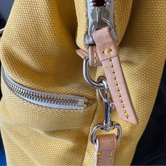Dooney & Bourke Dillen Double Pocket Satchel Yellow Canvas - Picture 11 of 16